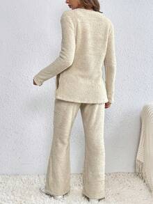 SHEIN Frenchy Áo phông trơn & Quần ống loe - trắng - Xem 2