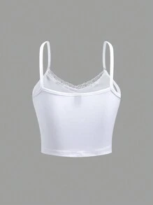 Flirla 2pcs Lace Trim Cami Top