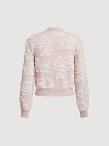 SHEIN MOD Của phụ nữ Sang trọng Vá lại Áo len Mở - Màu be - Xem 2