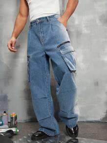 Manfinity EMRG Loose Fit Men's Gradient Color Cargo Jeans