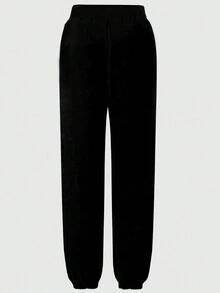 Pantalones De Talla Grande - Negro - Ver 2