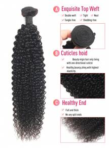3pcs Bundles Kinky Curly  Natural Black Virgin Human Hair - SNatural - View 7