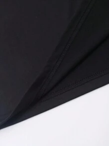 Nam Sành điệu Dệt kim Ngắn tay Áo thun - màu đen - Xem 4