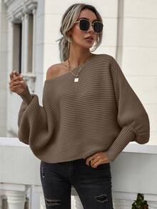 SHEIN Frenchy 套頭毛衣 - 駝色 - 查看 3