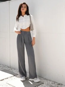 Muchica Double-breasted Suit Pants - Grey - View 4