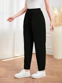 Mulvari 純色長褲 - 黑色 - 查看 3