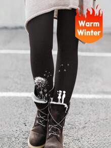 EMERY ROSE Của phụ nữ Mẫu bồ công anh Dài Cao eo Xà cạp Với Tính hai mặt Lông cừu - Nhiều màu - Xem 2