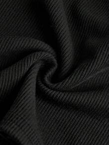 SHEIN 3pcs/Set Tween Girls Athletic Street Style Solid Color Halter Crop Top, V-Neck Snug Fit Tank Top (Black-White-Army Green) - Multicolor - View 7