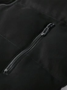 Manfinity Homme Áo khoác có dây kéo có mũ trùm đầu cho nam có dây rút - màu đen - Xem 6