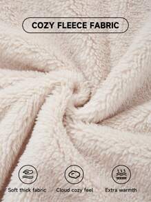 SHEIN EZwear Casual Versatile White Fuzzy Sweatshirt, Autumn/Winter - White - View 3