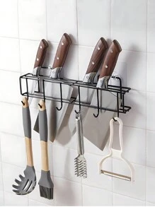 SHEIN Basic living 1Pc  Metal Knife Shelf kitchen Organizer Rack Multifunctional shelf