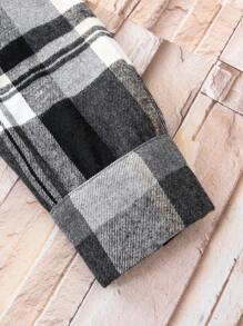 Thiếu niên con trai In kẻ sọc áo có mũ Áo sơ mi Without Tee - Nhiều màu - Xem 3