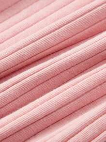 Cozy Pixies Baby Girl 3pcs Ribbed Knit Lettuce Trim Top - Pink - View 8