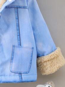 Baby Boy Thermal Lined Hooded Jacket, Fall/Winter - Blue - View 6