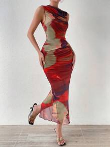 SHEIN ChicEase 女士連身裙 - 紅色 - 查看 6