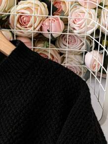 SHEIN LUNE Plus Two Tone Drop Shoulder Sweater - Multicolor - View 3