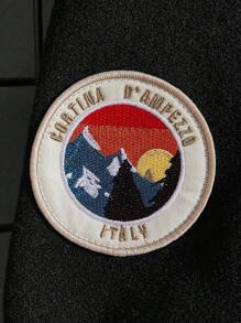 Manfinity Campus Court 男士鬆身字母刺繡拼接袖棒球外套 - 彩色 - 查看 3