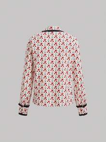 SHEIN MOD Camisa Con Estampado Floral Y Ribete En Contraste - Multicolor - Ver 2