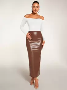 Silquee Off Shoulder Slim Fit Bodysuit - White - View 6