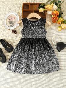SHEIN Cô Gái Trẻ Kim sa Váy không tay - Nhiều màu - Xem 1