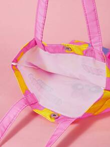 The Powerpuff Girls | ROMWE Túi tote màu hồng dành cho nữ đến trường, Quà tặng giáo viên Món quà lý tưởng, Ý tưởng quà tặng cảm ơn, Quà tặng đánh giá cao, Túi quà tặng có chữ lồng, Tái sử dụng, Túi giáo viên, Túi đi học ngày lễ, Nhà giáo dục, Quà tặng phù dâu lý tưởng cho mẹ - Nhiều màu - Xem 8