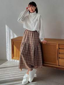 FRIFUL Letter Embroidery Half Zip Drop Shoulder Sweatshirt - Grey - View 7