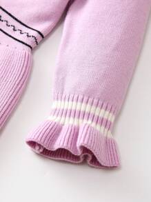 Baby Girl Ruffle Trim Flounce Sleeve Sweater Dress