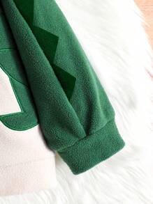 Boys' Cute Dinosaur Embroidered Fleece Sweatshirt And Pants Set - Multicolor - View 5