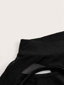 SHEIN ICON Cut Out Front Mesh Top