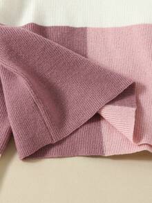 SHEIN Cô gái Tween Khối màu Thả vai Áo len - Nhiều màu - Xem 3