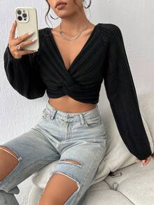SHEIN Unity Đúng mốt Của phụ nữ Áo len , Linh hoạt Phong cách - màu đen - Xem 6