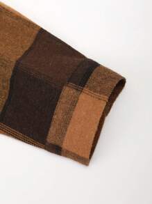 Manfinity Homme Men's Plaid Hooded Long Sleeve Shirt, For Fall