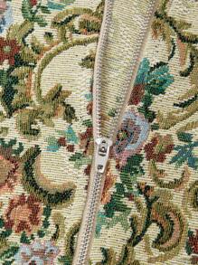 SHEIN MOD Floral Print Frill Trim Lantern Sleeve Blouse