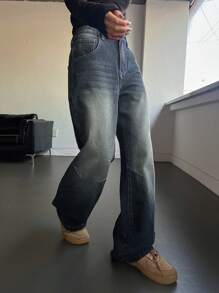 DAZY Cao eo Rửa thuốc tẩy Quần jean - Màu xanh lam - Xem 4