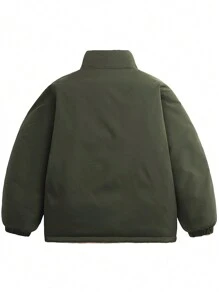 男士冬季双面穿保暖外套，保暖 - 軍綠色 - 查看 2