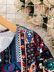 SHEIN LUNE Hơn In Địa lý áo - Nhiều màu - Xem 3