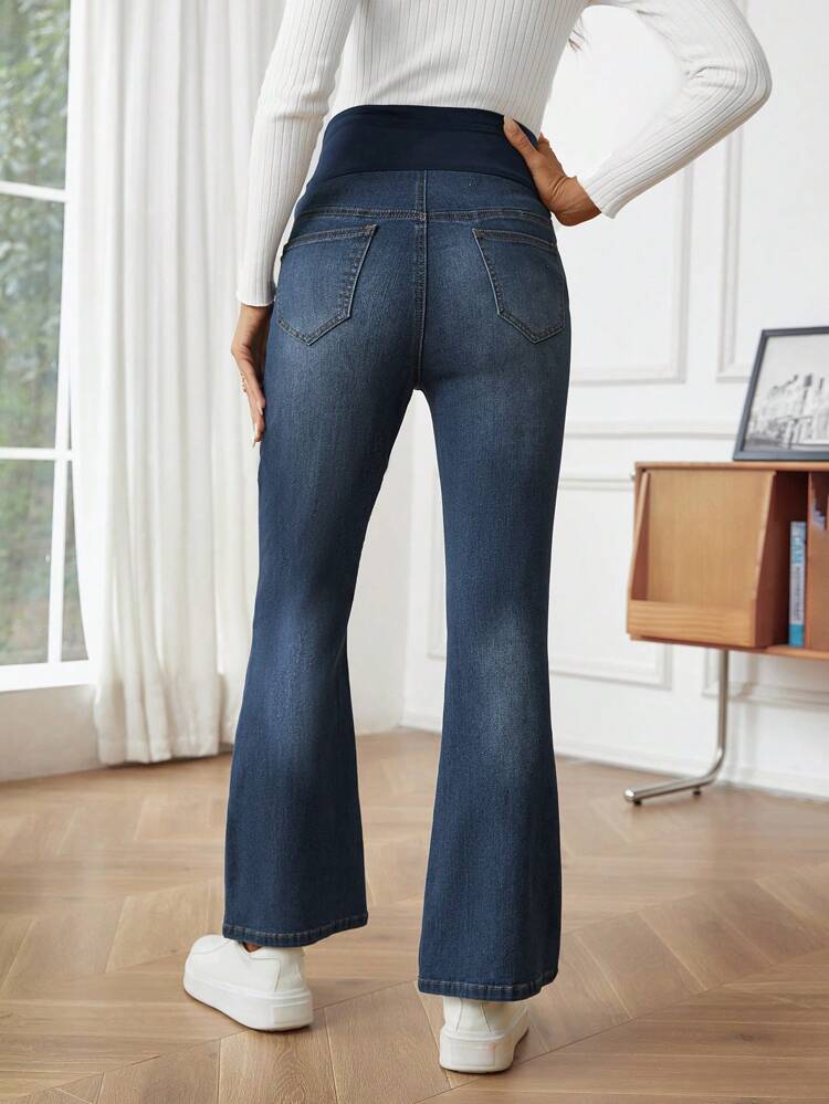 Maternity Flare Jeans With Beaded Decoration Detail