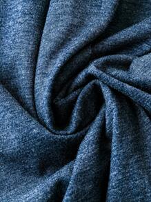 SHEIN LUNE Plus Size Blue Pants With Side Pockets - Navy Blue - View 3