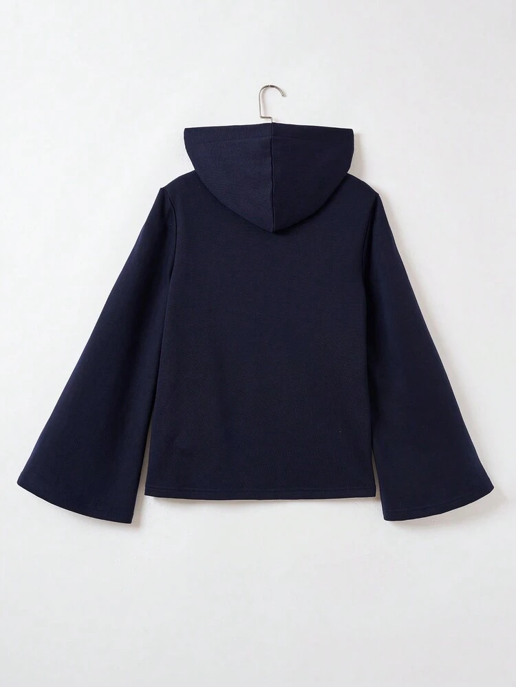 Letter Graphic Drawstring Hooded Tee