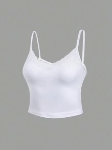 Flirla 2pcs Lace Trim Cami Top