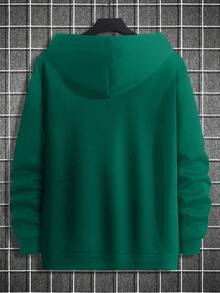 RueChic Nam  chạy Mô hình con ngựa Thả vai Hoodie Với dây rút - màu xanh lá - Xem 2