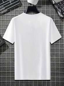 Men's T-shirt With Skull And Text Print - White - View 2