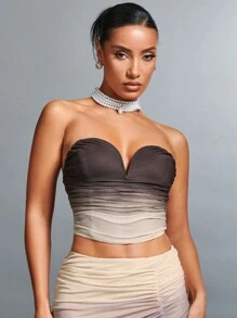 SHEIN BAE Biến đổi dần Xếp li Quây Cổ chữ V sâu Áo ba lỗ Đối với phụ nữ , Gợi cảm Hoặc Áo khoác - Nhiều màu - Xem 1