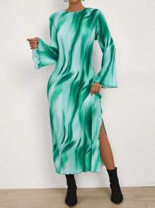 SHEIN Privé 紮染高衩洋裝 - 彩色 - 查看 5