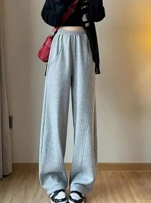 INAWLY 女士寬褲運動褲 - 灰色 - 查看 4