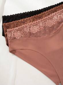 Calzones De Encaje De Talla Grande Para Mujer, Pack De 3 - Multicolor - Ver 3