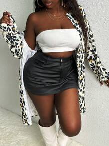 Slaydiva Plus Allover Print Open Front Coat - Multicolor - View 7