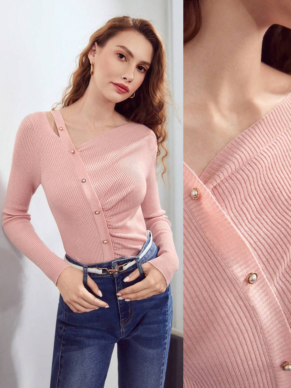 ASYMMETRIC WOOL-BLEND CARDIGAN