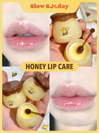 Slow Sunday Honey Lip Care, Hydrates & Nourishes Dry Lips, Daily Lip Care, Lip Sleeping Mask, Sweet Honey Flavor, Ve, Sunflower Seed Oil, Olive Fruit Oil, Skincare, Lipcare, For Valentine'S Day, Valentines Gift, Great Ideas For Party, Gift-Giving, Outdoor Activity, Suitable For Spring Personal Care