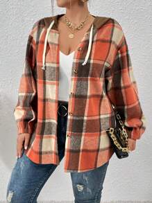 SHEIN Franclia 大碼夾克 - 橘色 - 查看 1